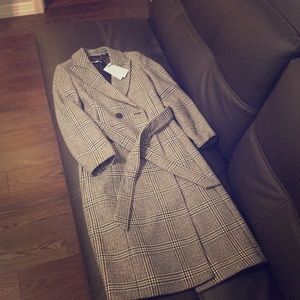 Whistles London Belted Plaid Checkered Coat